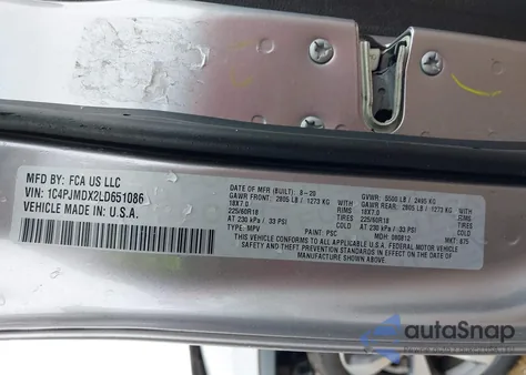 2020 Jeep Cherokee Limited 4X4 из США, поврежденный, VIN 1C4PJMDX2LD651086